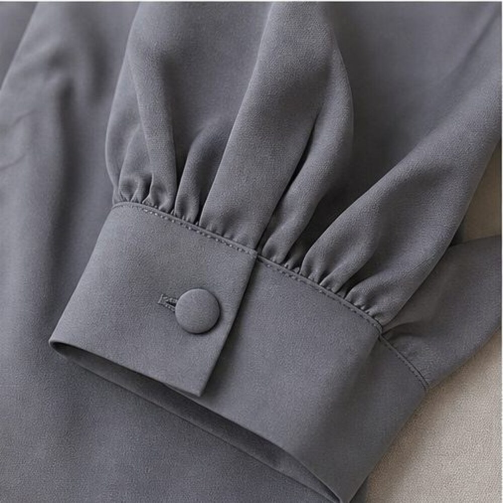 Gray Button Blouse - Picture 5 of 6